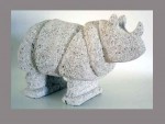 Sculpture semi figurative d'un rhinocéros